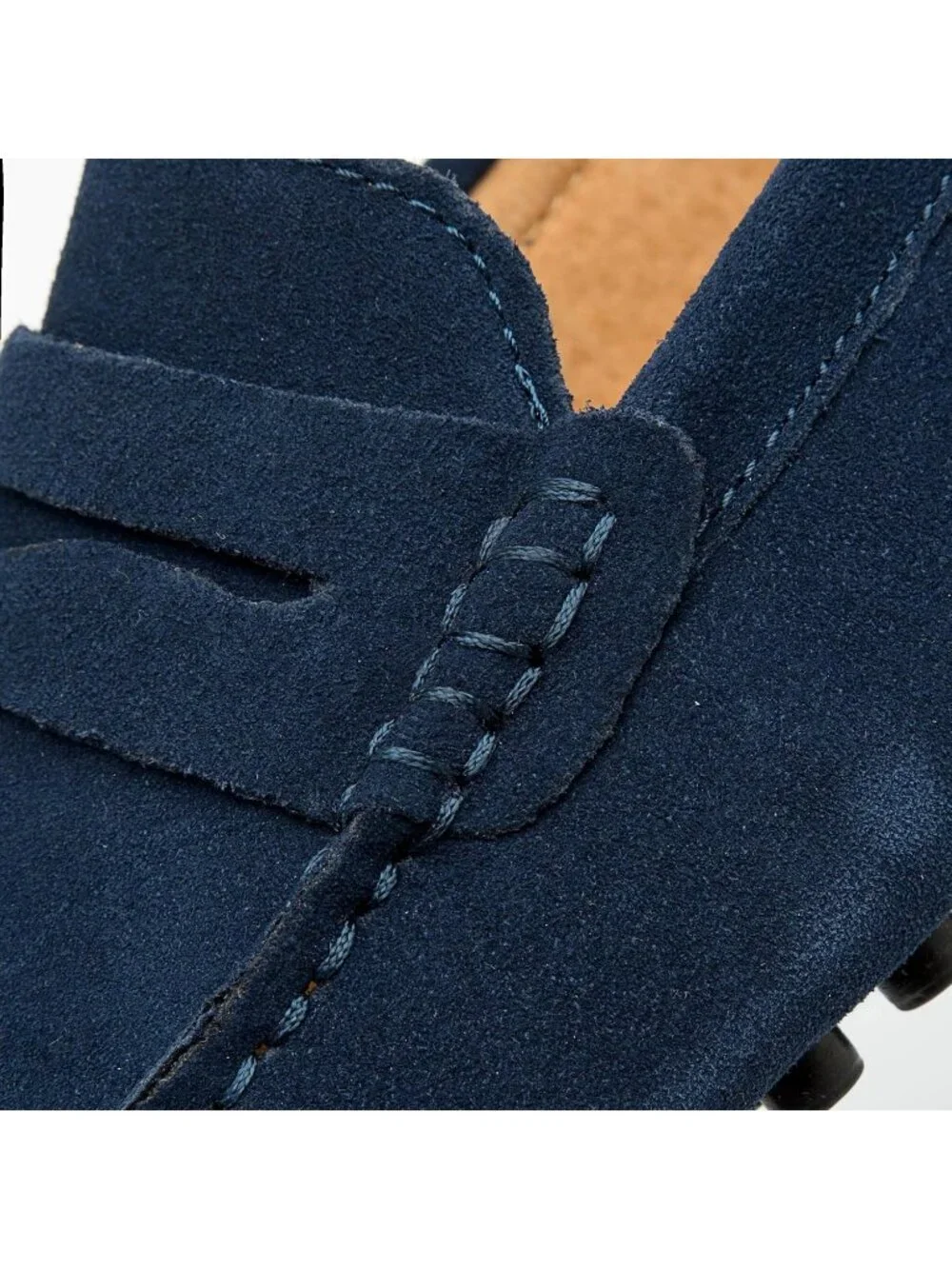 Go Tour Men's Dark Blue Suede Leather Loafers Slip On Flats Comfortable Shoes